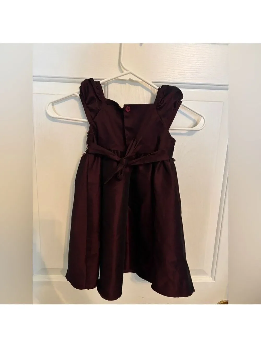 Stone Gear Girls Burgundy Floral Embroidered Dress Size 5